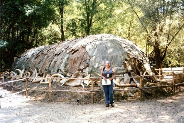 Asia outside a recreation of a Mamutoi lodge