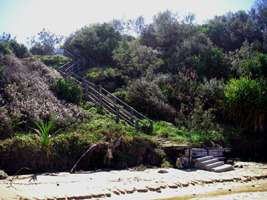 stairs leading down to Back Beach