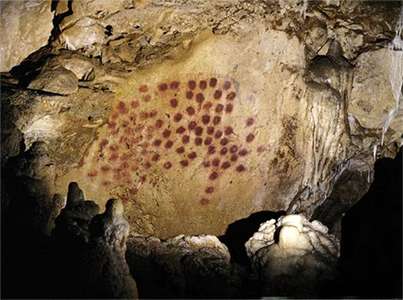Panel of large red dots
