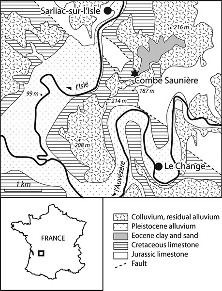 Combe Saunière location map