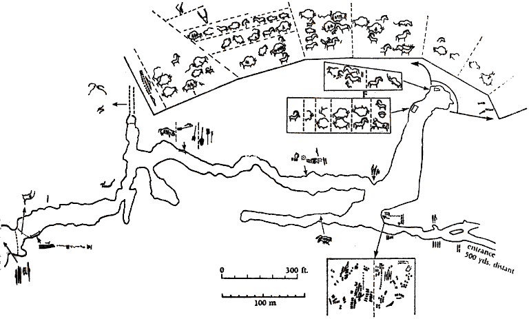 Plan of the Niaux cave in France