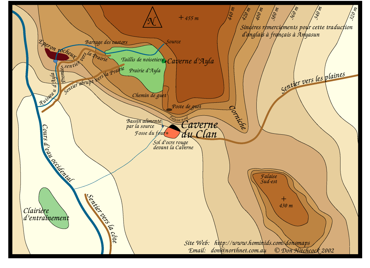 Map of Clan of the Cave Bear local Cave Area