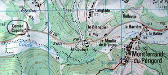Combe-Capelle topographical map