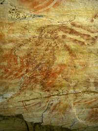 Cathedral Cave spirit figure ochre