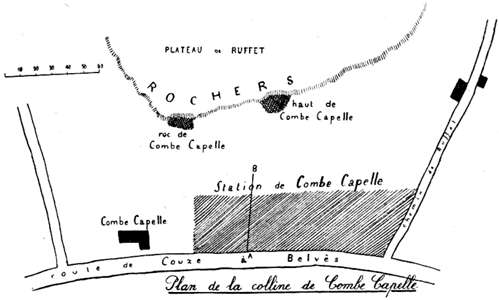 Plan de la colline de Combe-Capelle