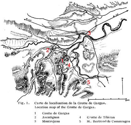 Grotte de Gargas map