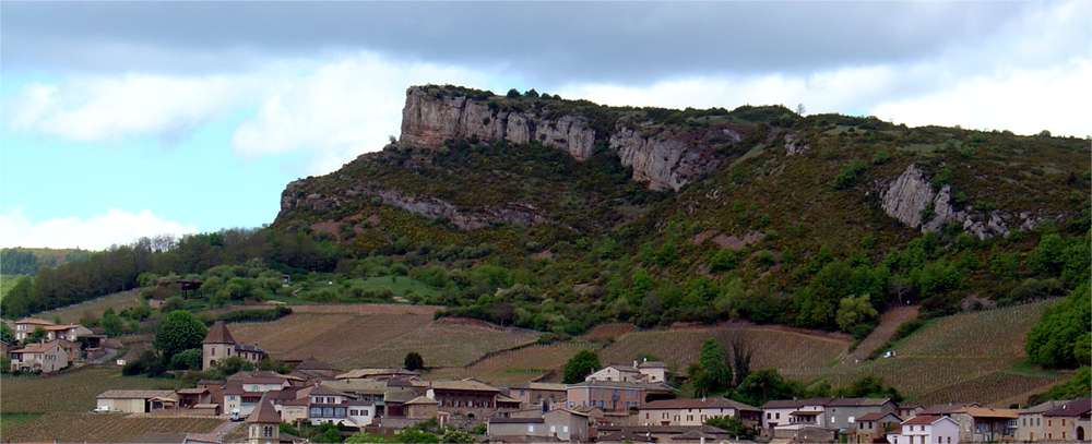 Limestone cliffs near Solutré, at the foot of which is the celebrated site of Cro-du-Charnier