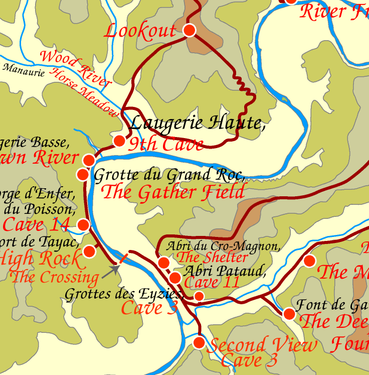 Vezere valley map