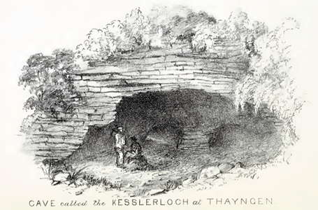 Drawing of the entrance to the cave