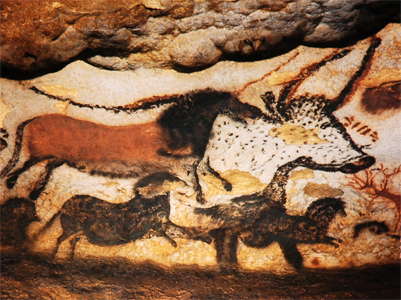 Lascaux Horses and the head of a bull