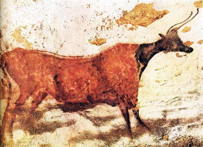 Red cow, black head, Lascaux