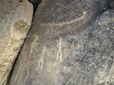 boat, man, Gobustan, Azerbaijan