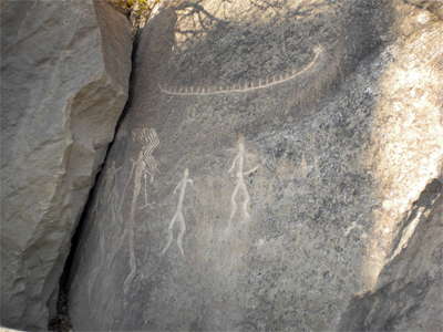 Dance scene,  Gobustan, Azerbaijan