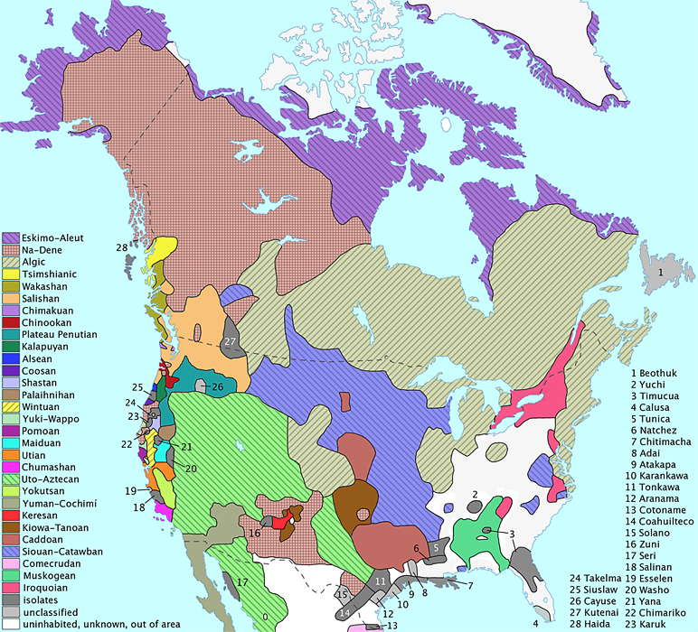 North American First Nations map