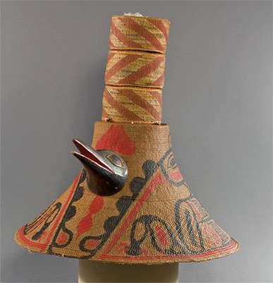Hat decorated with a bird