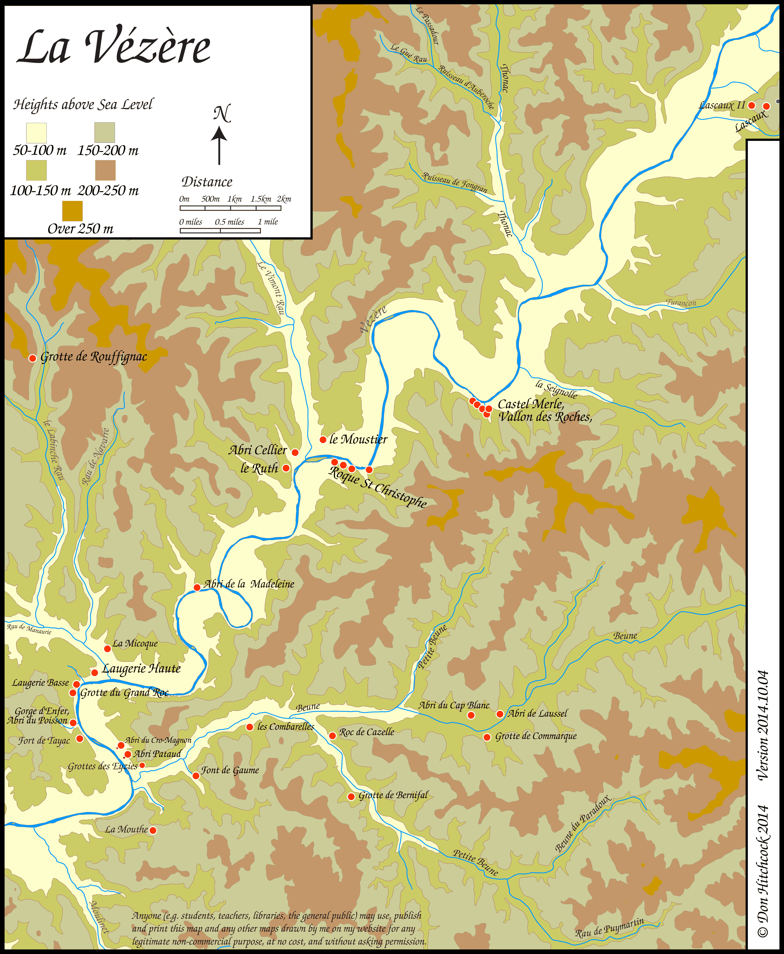 Map of the Vezere