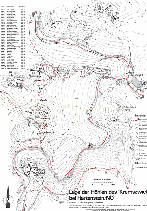 Gudenushöhle area map