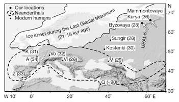 europe neandertal map